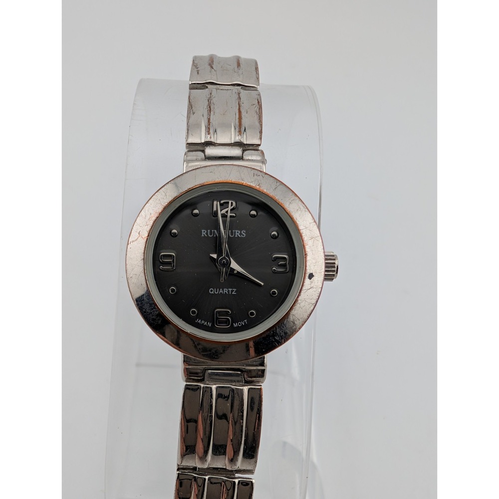 Rumours Watch Women 22mm Case Silver 6.5" Band- New Battery